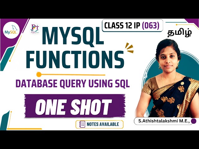 Database Query SQL Class 12 | MYSQL Functions in One Shot Class 12| Class 12 Informatics Practices