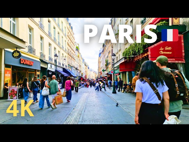 Paris, France - Walking tour in 1rst and 2nd arrondissement -  Paris 4K