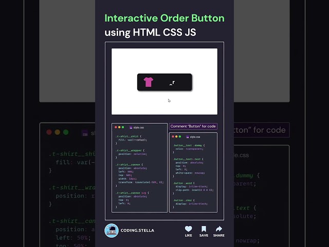 Interactive Order Button Animation using HTML, CSS, JavaScript