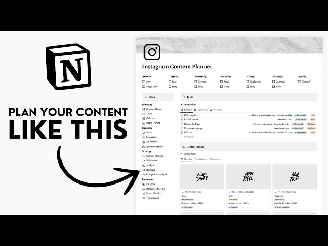 The ULTIMATE Notion Instagram Content Planner (Notion Template)