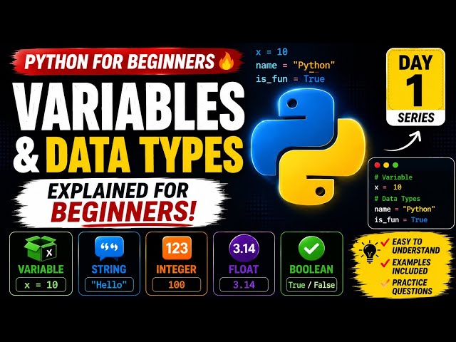 Python Variables & Data Types Explained for Beginners | Day 1
