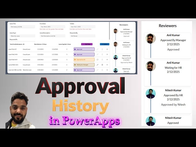 Approval Transaction History in Power Apps -  Leave Application Part 7