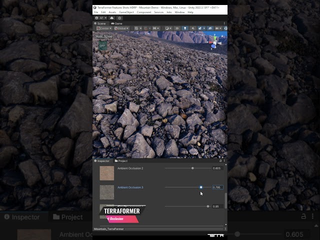 Take your terrain to the next level with TerraFormer`s high-end features! Ambient Occlusion #shorts