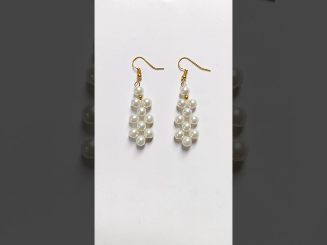 Making earrings how to make beautiful parl beads earrings #youtubeshorts #diyearrings #shorts
