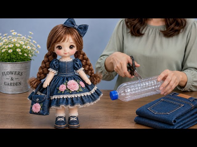 I Can’t Believe I Made a Luxury Doll from a Discarded Plastic Bottle and Old Jeans! 💕 Creative Idea💙