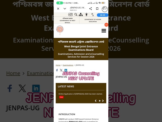 JENPAS UG ROUND 3 COUNSELLING DOCUMENTS VERIFICATION UPDATE