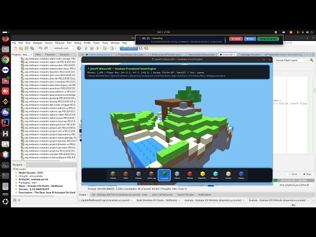 Pure JavaFX Minecraft running on NetBeans - Anahata ASI