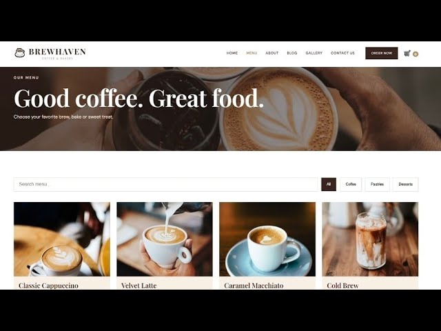 ☕ Modern Coffee Shop Website | HTML CSS & JavaScript Website Design