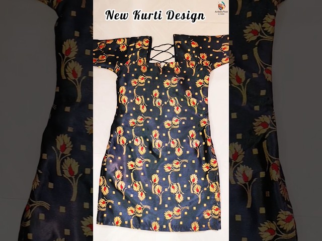 Square Neck With Criss-Cross Lace-Up Kurti Design #handmade #diy #ytshorts #youtubeshorts #viral