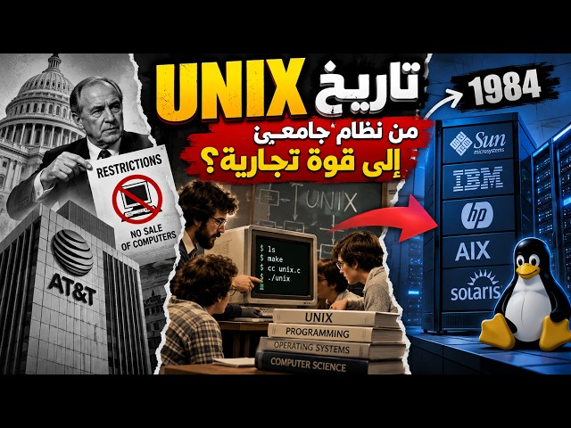 تاريخ UNIX: كيف تحوّل من نظام جامعي إلى قوة تجارية؟ | قصة AT&T وUNIX