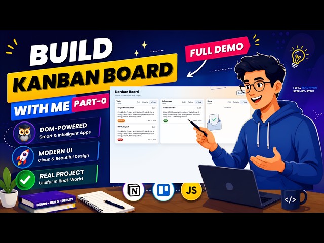 Build a Kanban Board with JavaScript 🔥 | DOM Task Management Project | Demo