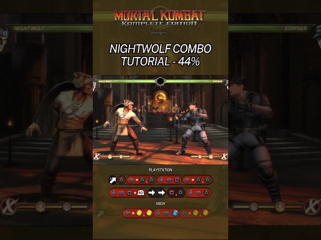 Nightwolf Combo Tutorial MK9 - 44% 🐺