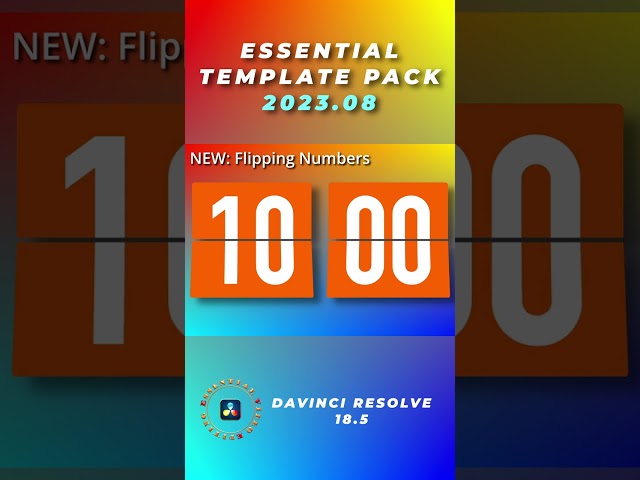 Essential Template Pack Update 2023.08 for DaVinci Resolve 18.5 #davinciresolvefusion