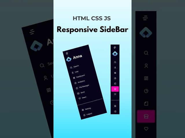 Sidebar Menu | HTML CSS and JavaScript