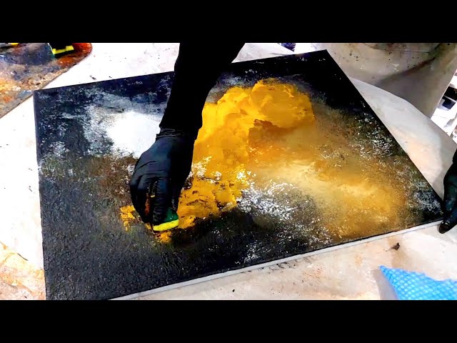 EARTHY EXPRESSIONS | Abstract Acrylic Painting Using a Sponge 🧽 (630)