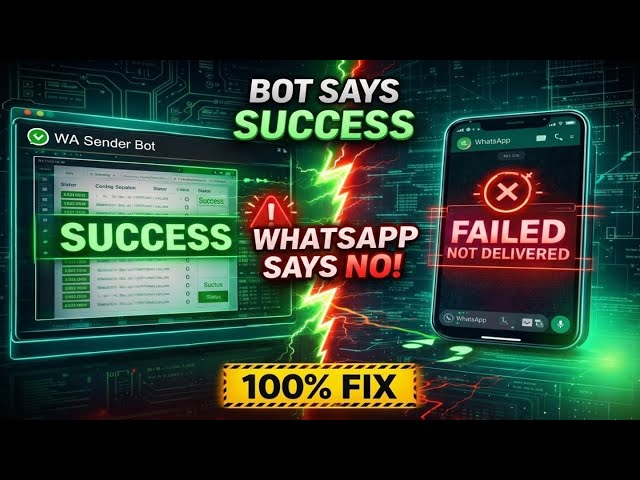 WA Sender Bot Shows Success but Message Not Sent? | 100% Fix