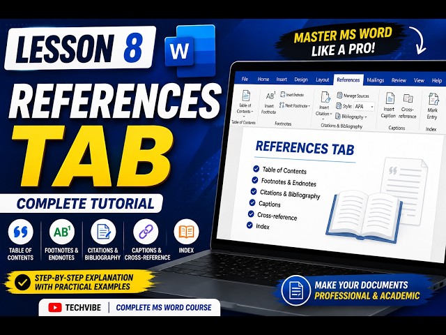 MS Word References Tab Explained | TOC, Citations, Footnotes & Bibliography | Complete Tutorial