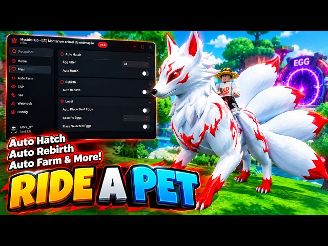 Ride a Pet Script — Auto Farm, Auto Collect, Auto Hatch, Auto Sell, Auto Upgrade & More!