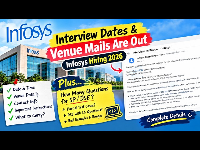 Infosys Interview Dates & Venue Mails Are Out | Infosys Hiring 2026 | Interview Instructions