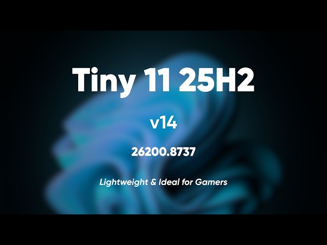 Tiny 11 25H2 v14 — The Ultra Fast Stripped Down Windows 11 that runs on 256MB Ram!