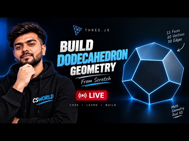 How Three.js Creates a Dodecahedron 🔥 | DodecahedronGeometry From Scratch | Live Coding