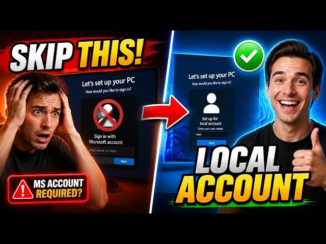 How to Install Windows 11 Without a Microsoft Account - Create a Local Account