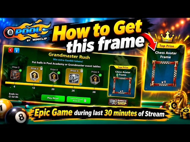 Let's get Free Frame EP 567 EPIC GAME PLAY  8 BALL POOL LIVE #8BP #8BALLPOOL #LIVE #8bplive no hack