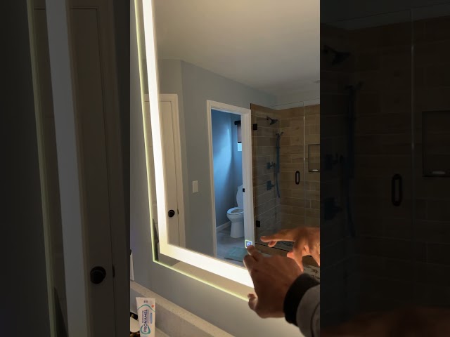 Updated bathroom: What do you like, one, two or three? #showerdesign #electricmirror #bathroomdesign