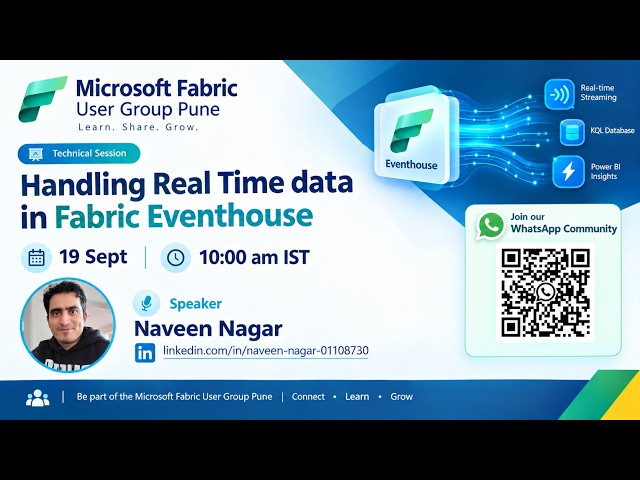 Handling Real-Time Data in Fabric Eventhouse | Eventstream, KQL & OneLake | FUG Pune