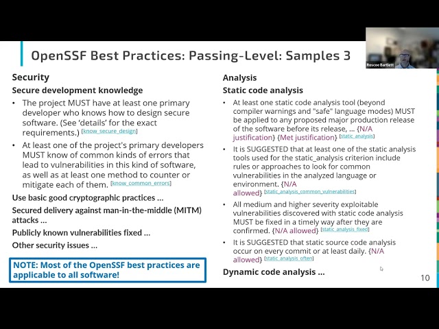 2025-09-24 webinar: Application of the OpenSSF Best Practices Badge Program to Scientific Software