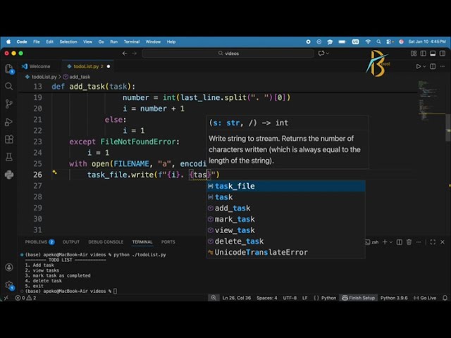 Python Todo List Project | File Handling & Error Handling | Beginner to Intermediate