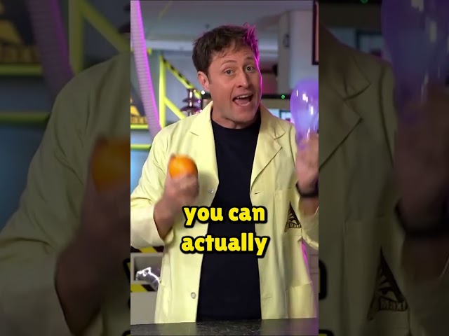 Balloon Explodes with Orange?! Unbelievable Science Trick! #shorts #youtubeshorts #chemistry