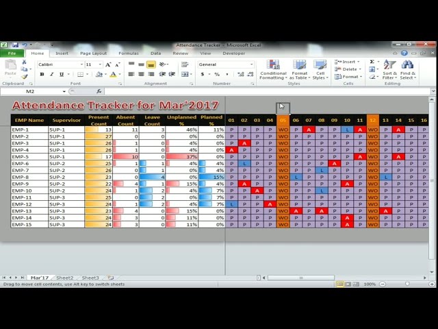 How to make an attractive attendance tracker