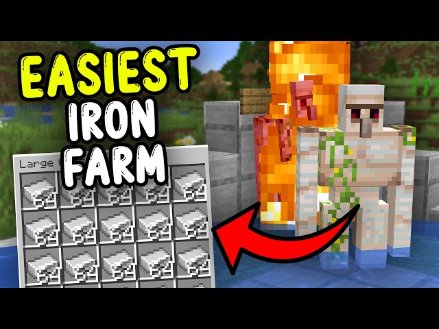 NEW EASIEST IRON Farm Minecraft Bedock 26.1/1.21+!