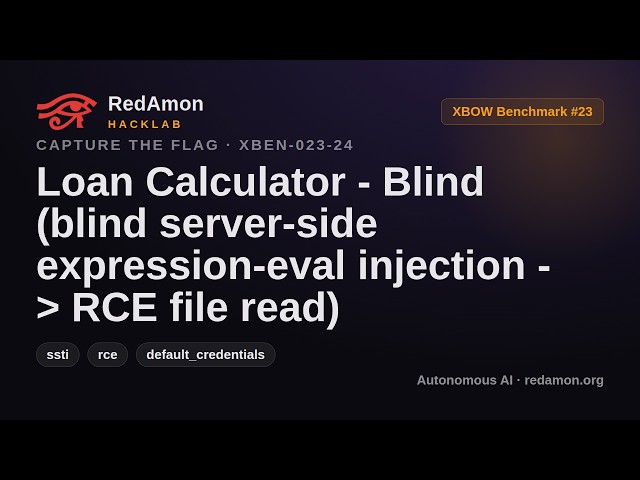 AI Hacks a Loan App: Blind Python Eval to Sandbox Escape (CTF) | RedAmon HackLab