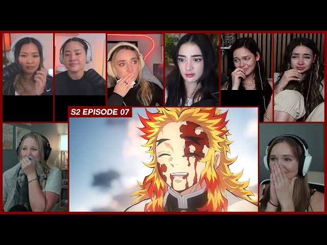 [GIRLS REACT] Rengoku's Death | DS S2 Ep 7 (Mugen Train Movie) Girl Reaction Mashup