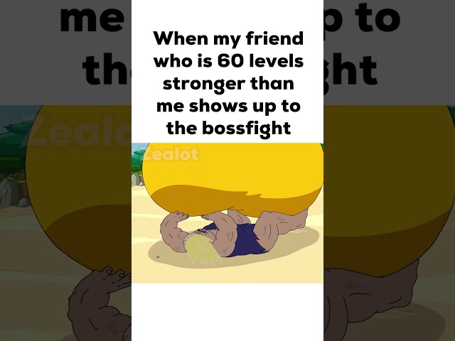 When my friend who is 60 levels stronger than me shows up to the bossfight