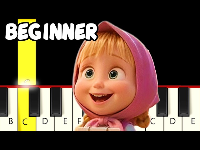 Dance Masha And The Bear (Viral Tiktok) - Fast and Slow (Easy) Piano Tutorial (Melody only) Beginner