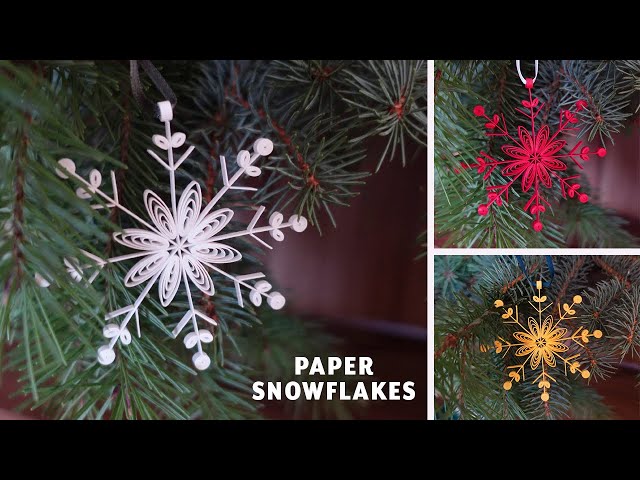 DIY Easy Paper Quilling Snowflakes | Christmas Tree Decor