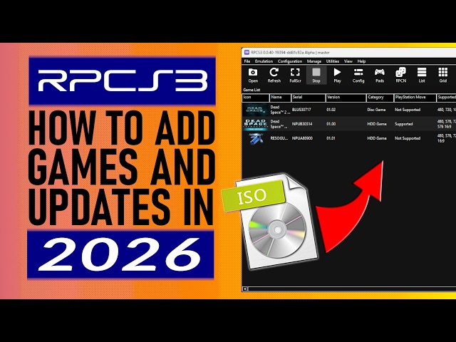 RPCS3 | How to easily add / install PKGs, ISO files and game updates in 2026