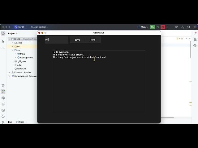 My first Java Swing Project