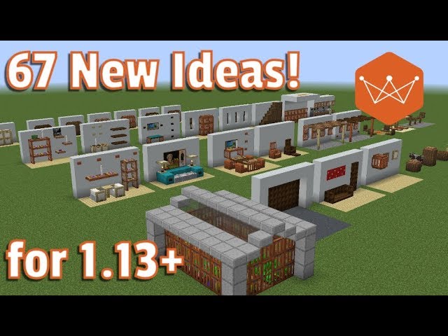 Minecraft Tutorial: 67 decoration design ideas for 1.13 trapdoors, item frames and  buttons