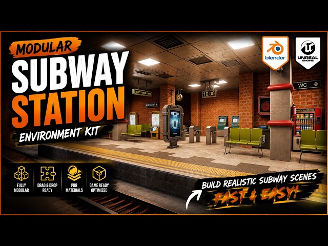 Subway Station Modular Pack – Snap-Together Kit for Blender & Unreal Engine