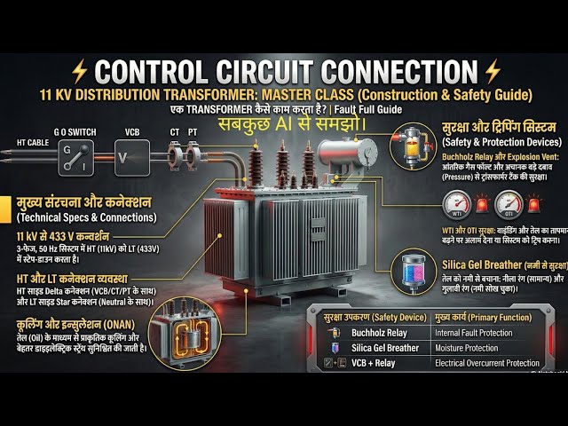 11kV/433V Transformer  Full explain  | Buchholz Relay, Silica Gel, OTI, WTI | Electrical Guide