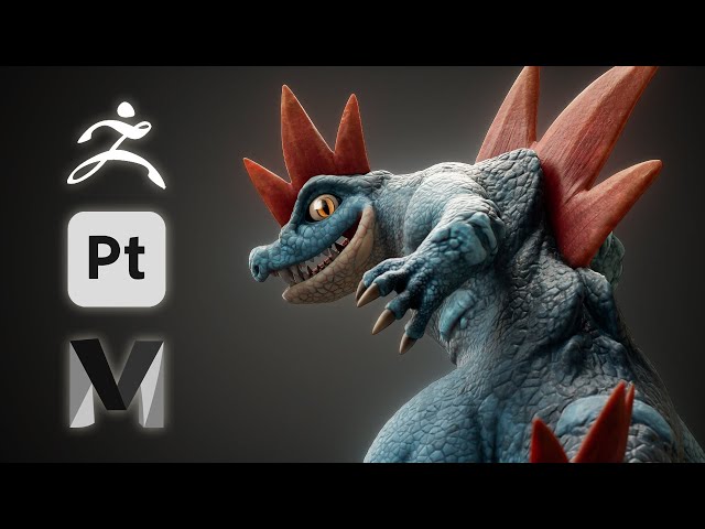 Sculpting a realistic Pokemon | Zbrush & Maya & Substance Painter TIMELAPSE