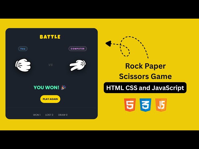 Rock Paper Scissors Game in HTML, CSS & JavaScript 🔥 | Step-by-Step Tutorial