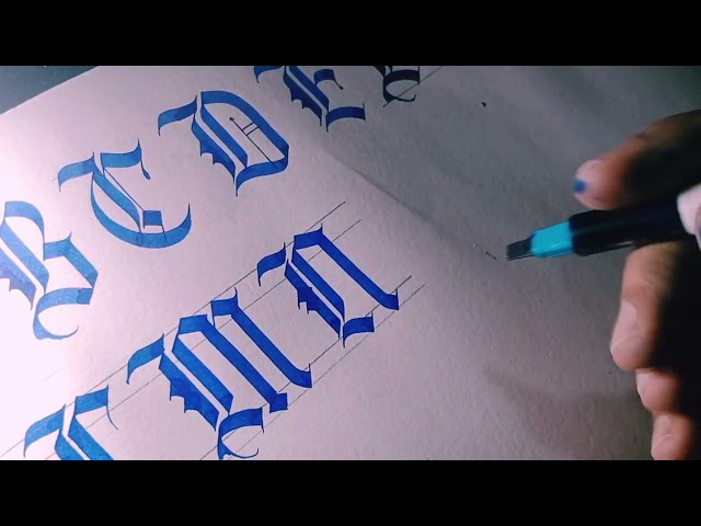Gothic Calligraphy Alphabet : Letter N (Realtime)