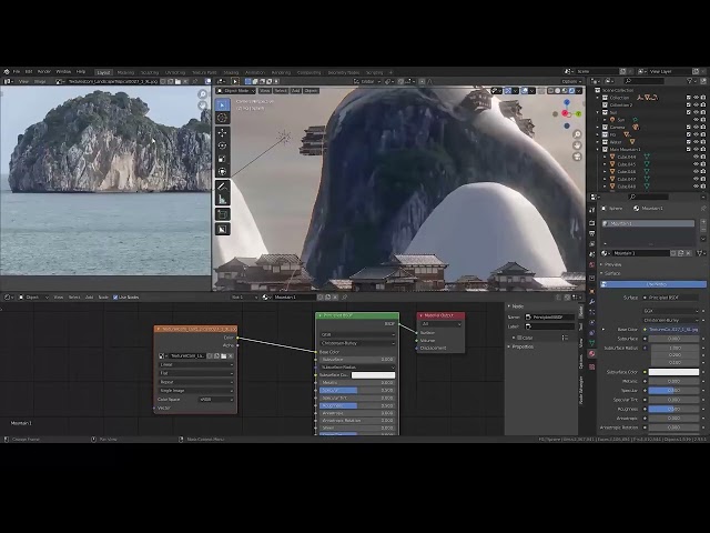 4 Japanese Stilt City Blender 3D Scene Build