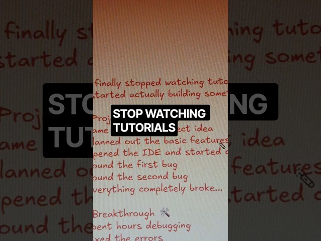 I Stopped Watching Tutorials… Here’s What Happened | Day 8