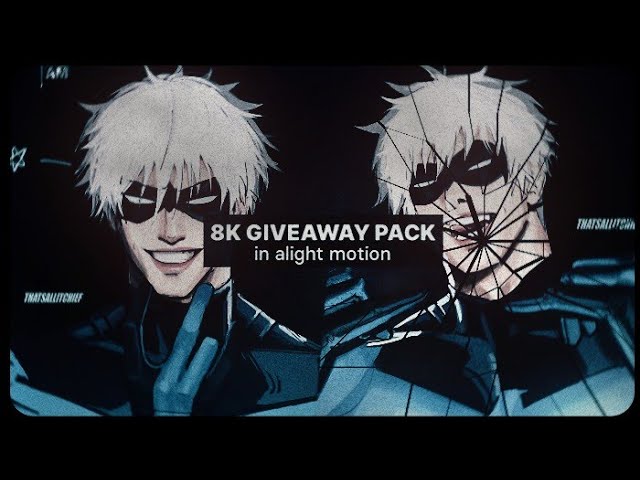 8K GIVEAWAY PACK IN ALIGHT MOTION - EFFECT, TEXT, TRANSITION + QR CODE